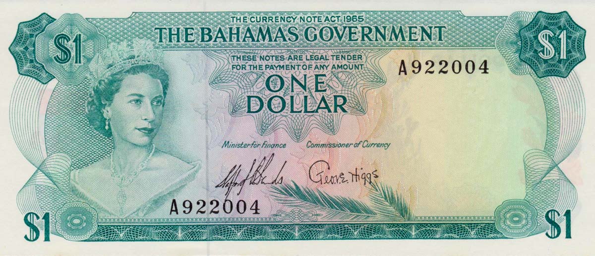 Bahamas 1 Dollar 1974 P#35a F